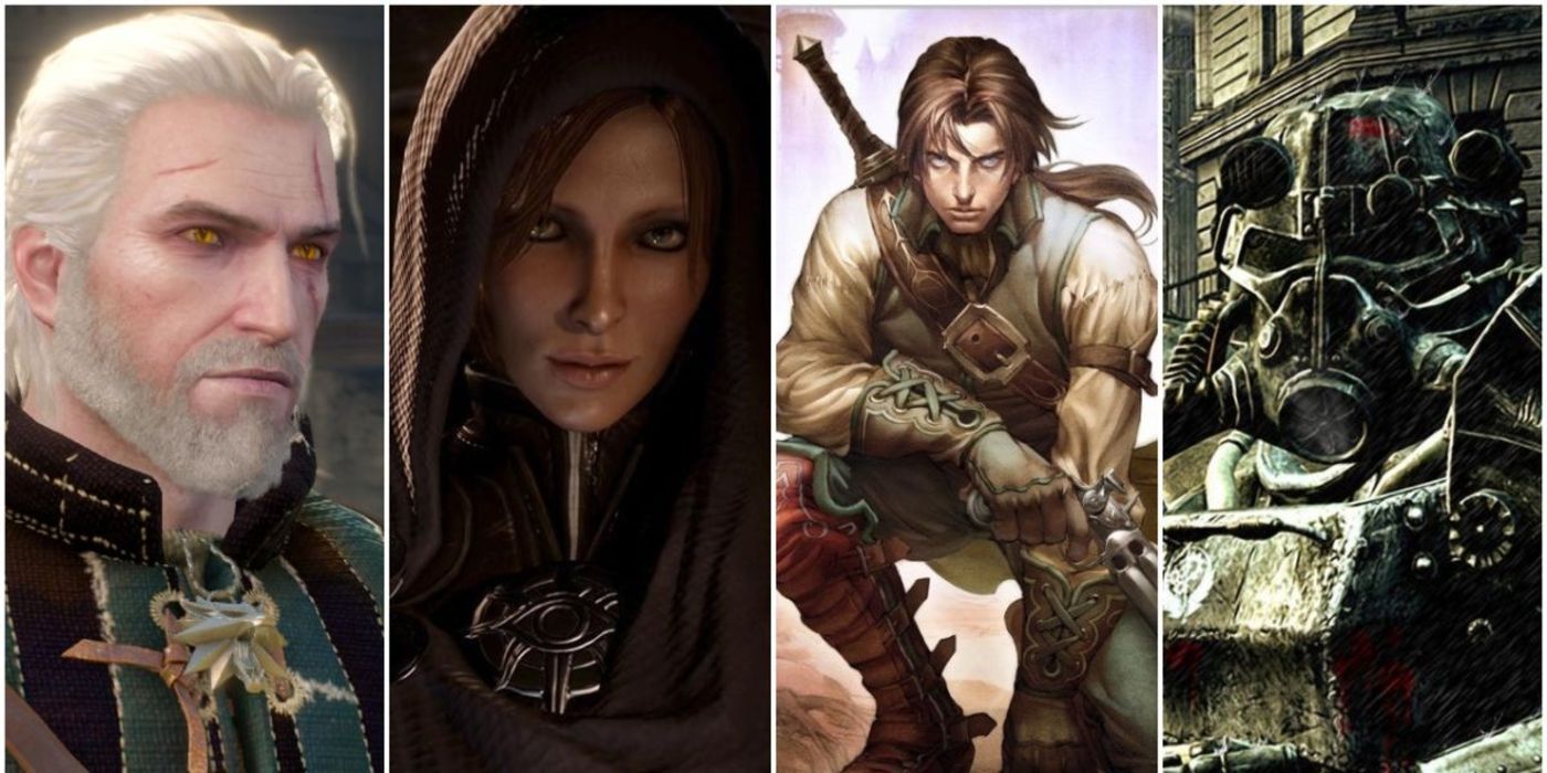 Geralt in The Witcher 3, Leliana in Dragon Age: Inquisition, Fable 2's protagonist on cover art and Brother of Steel Knight in Fallout 3
