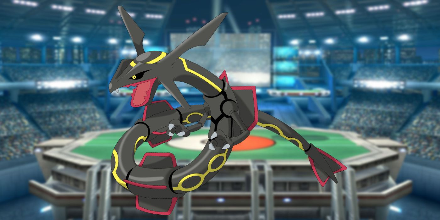 Pokemon Go Shiny Legendary: Rayquaza with its mouth open, ready to attack.
