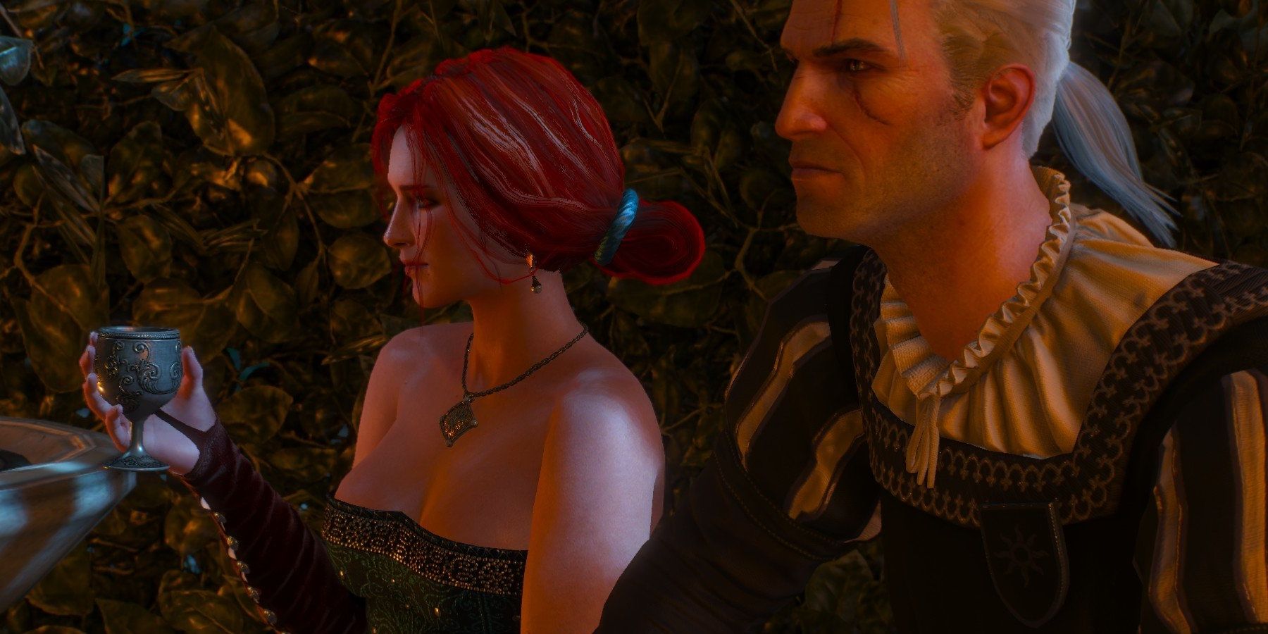 geralt and triss at party