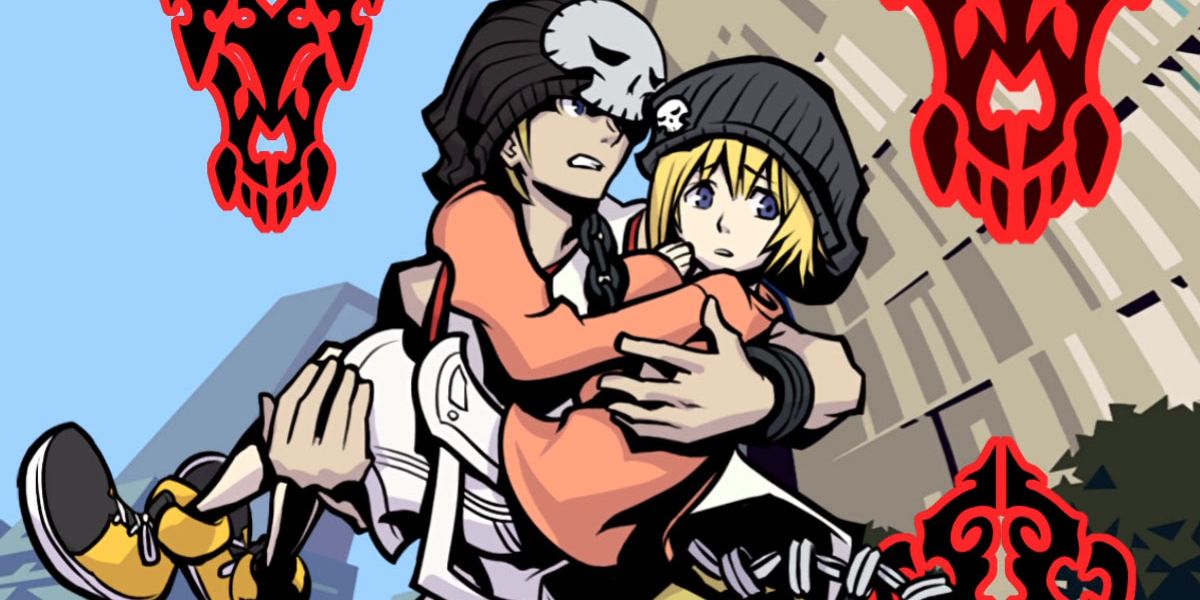 A screenshot of Beat holding Rhyme in The World Ends With You.