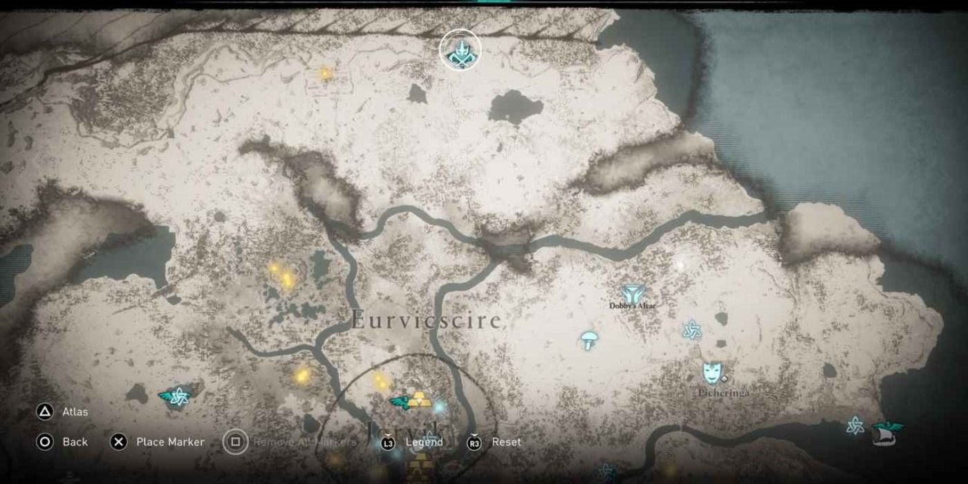 The location of Eurvicscire in Assassin's Creed Valhalla