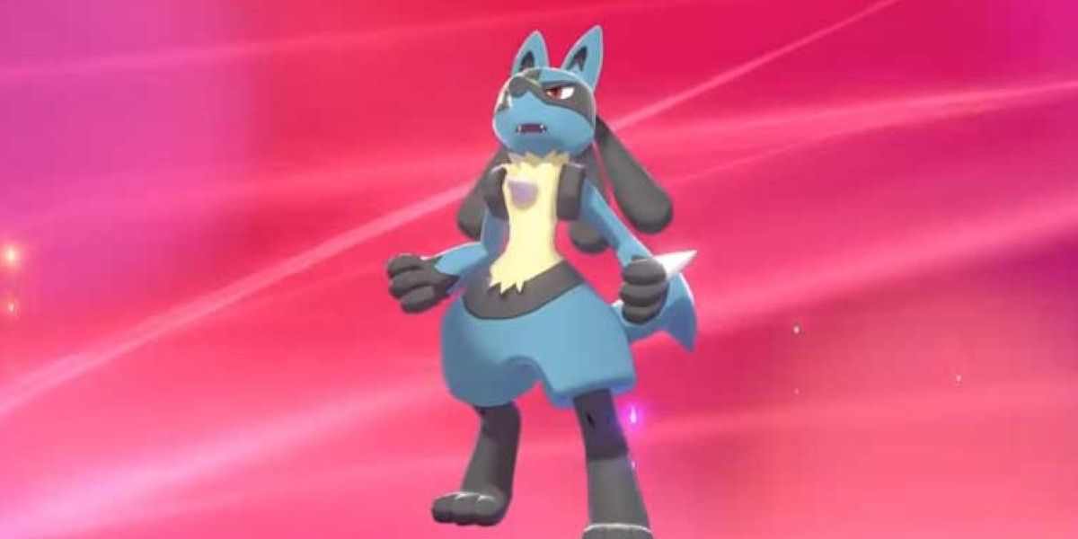 Pokemon: Lucario after it just evolved in Pokemon Scarlet & Violet.