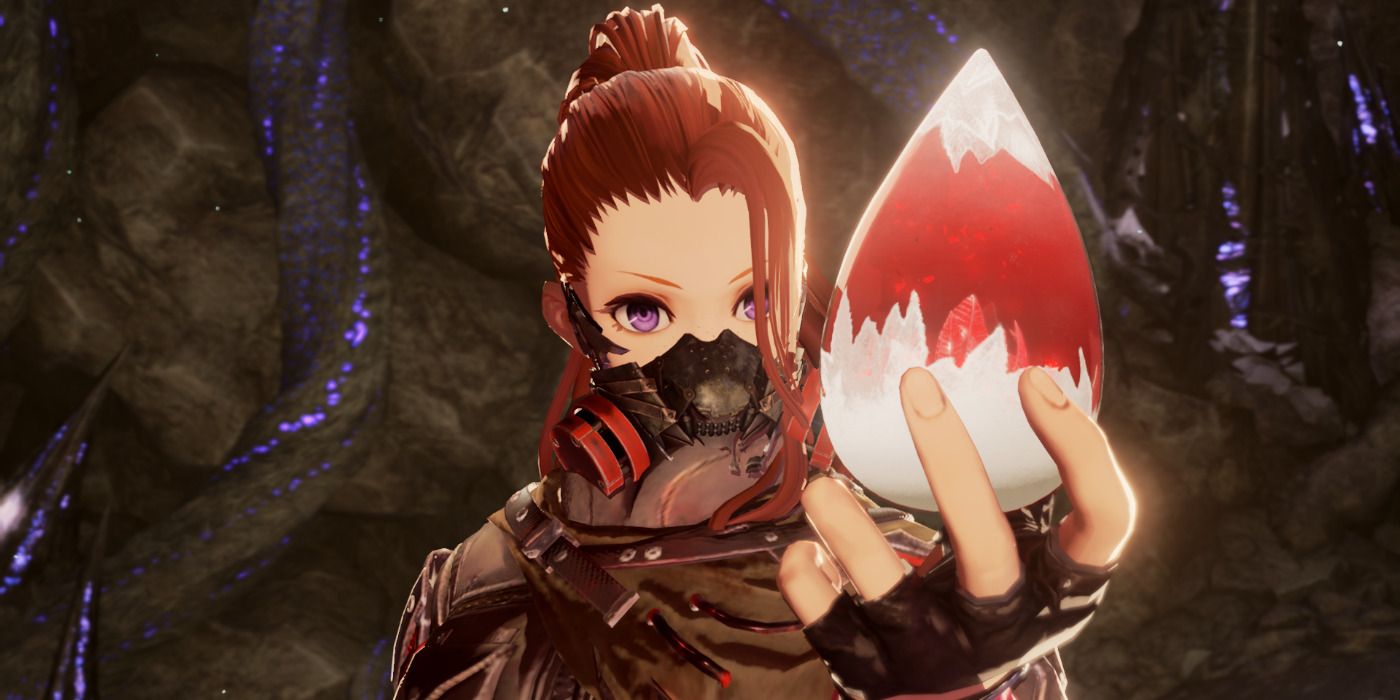 Character holding a crystal tear in Code Vein.