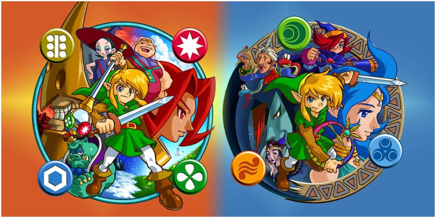 Zelda Oracle of Seasons and Oracle of Ages promo art