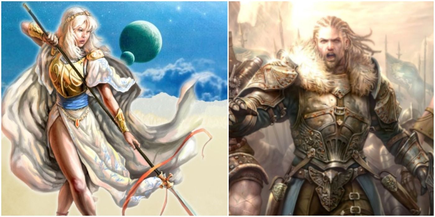 images of a male and female Aasimar