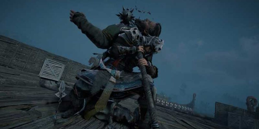 Assassins Creed Valhalla Eivor Strangling Vicelin With Flail