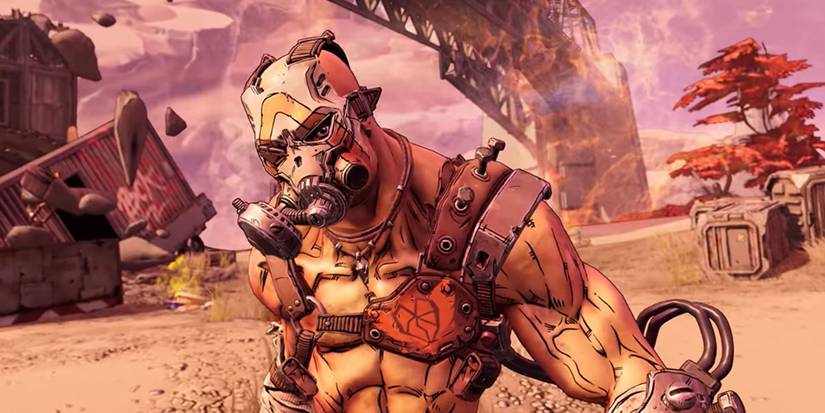 Krieg in his mask and armor in Borderlands 3.