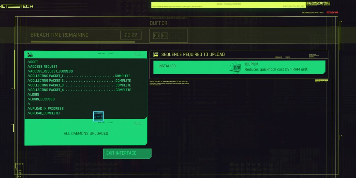 Cyberpunk 2077: How Breach Protocol Looks In-Game