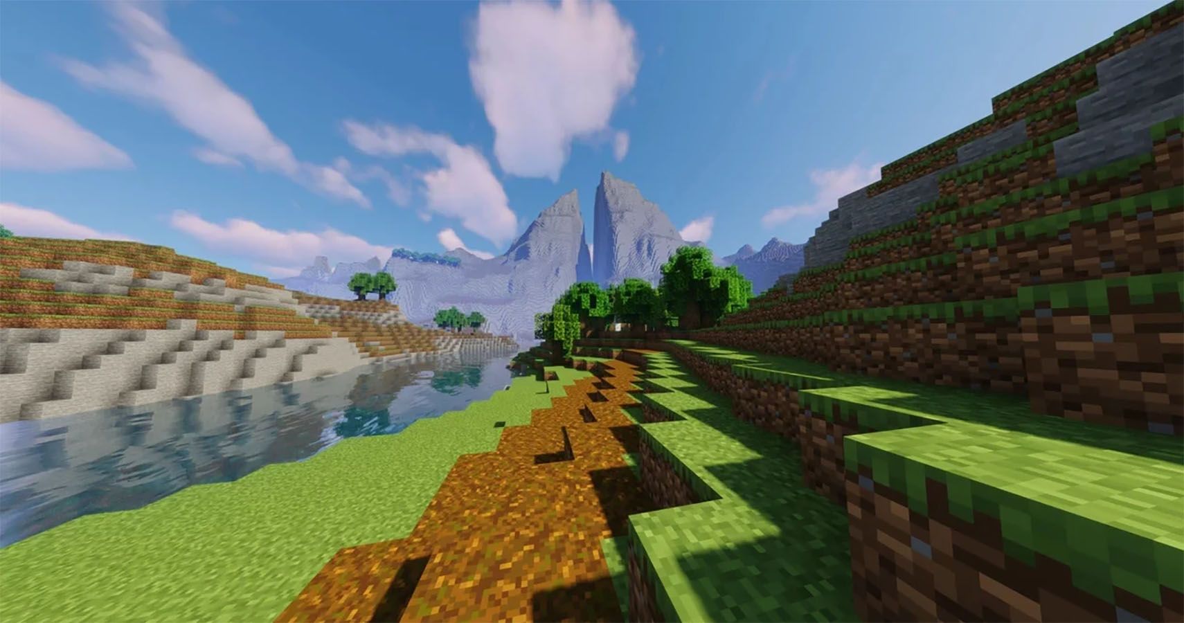 Screenshot of Hyrule from Minecraft