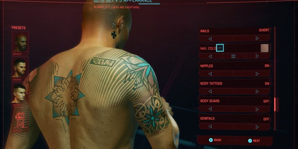 Cyberpunk 2077 Body Tattoo 4 Back Side