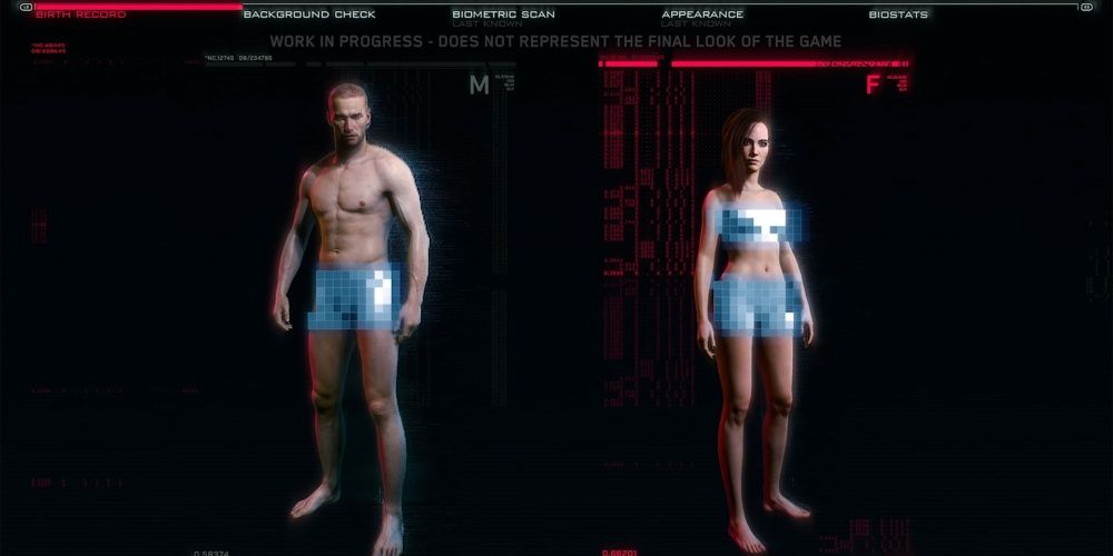 Cyberpunk 2077 Character Creation Choosing Male Or Female