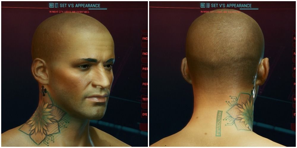 Cyberpunk 2077 Facial Tattoo 10 Side And Back