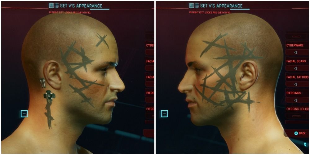 Cyberpunk 2077 Facial Tattoo 3 Left And Right Side