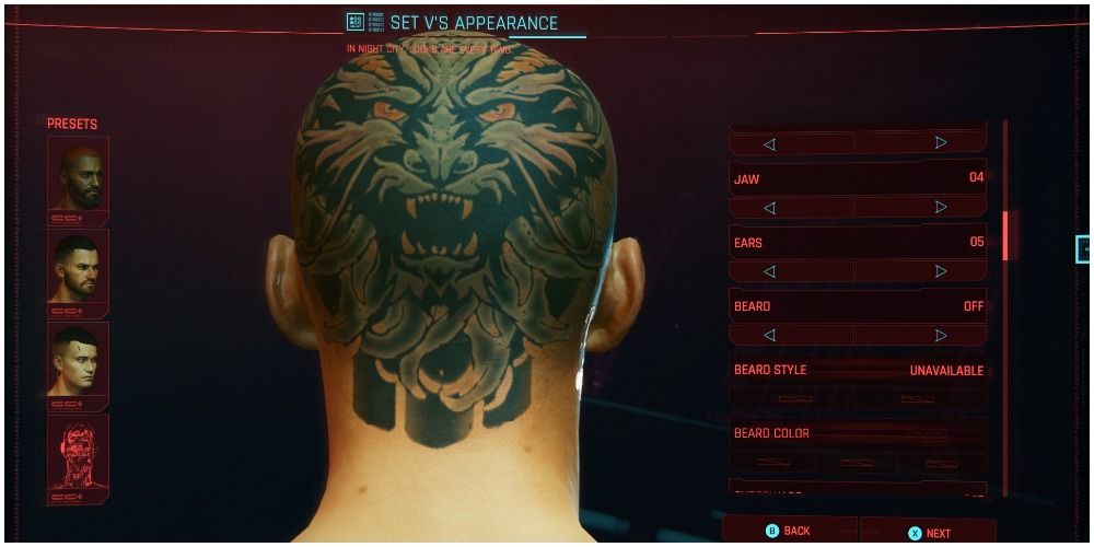 Cyberpunk 2077 Facial Tattoo 5 From The Back
