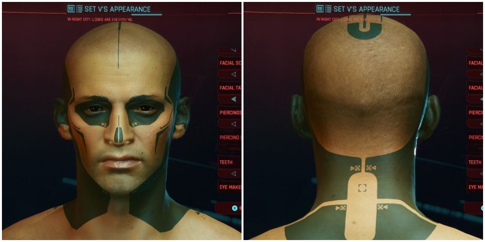 Cyberpunk 2077 Facial Tattoo 8 Front And Back