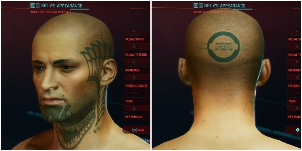 Cyberpunk 2077 Facial Tattoo 9 Side And Back