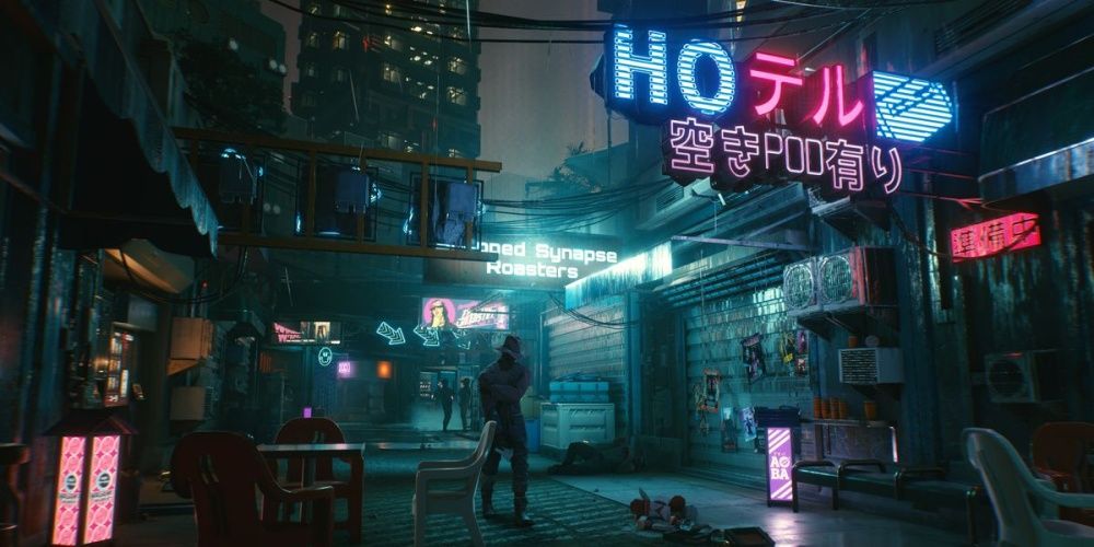 Cyberpunk 2077 Hotel Entrance Inside Of An Alley