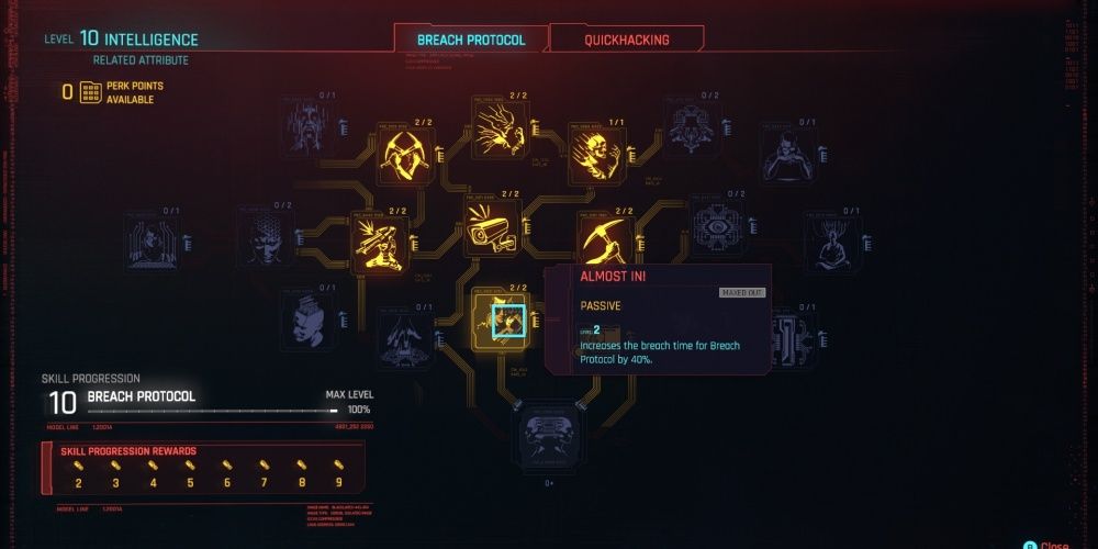 Cyberpunk 2077 Intelligence Breach Protocol Tree Almost In