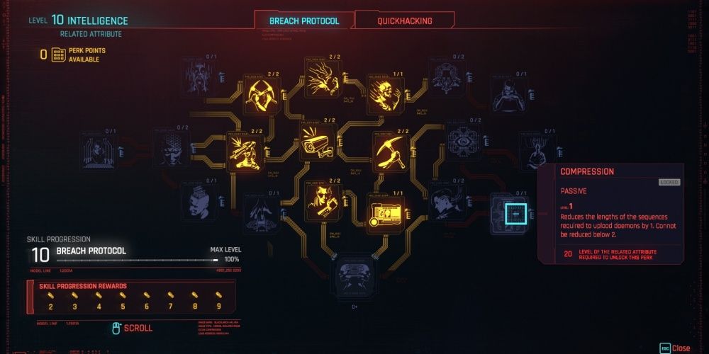Cyberpunk 2077 Intelligence Breach Protocol Tree Compression