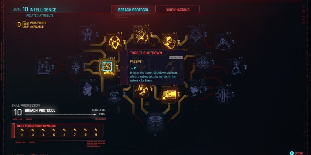 Cyberpunk 2077 Intelligence Breach Protocol Turret Shutdown