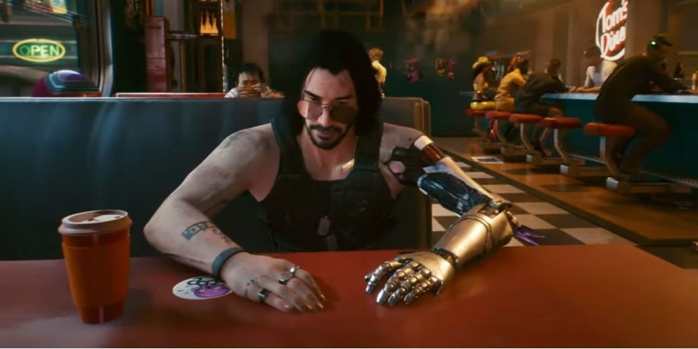 Cyberpunk 2077 Johnny Silverhand First Meeting V At The Diner