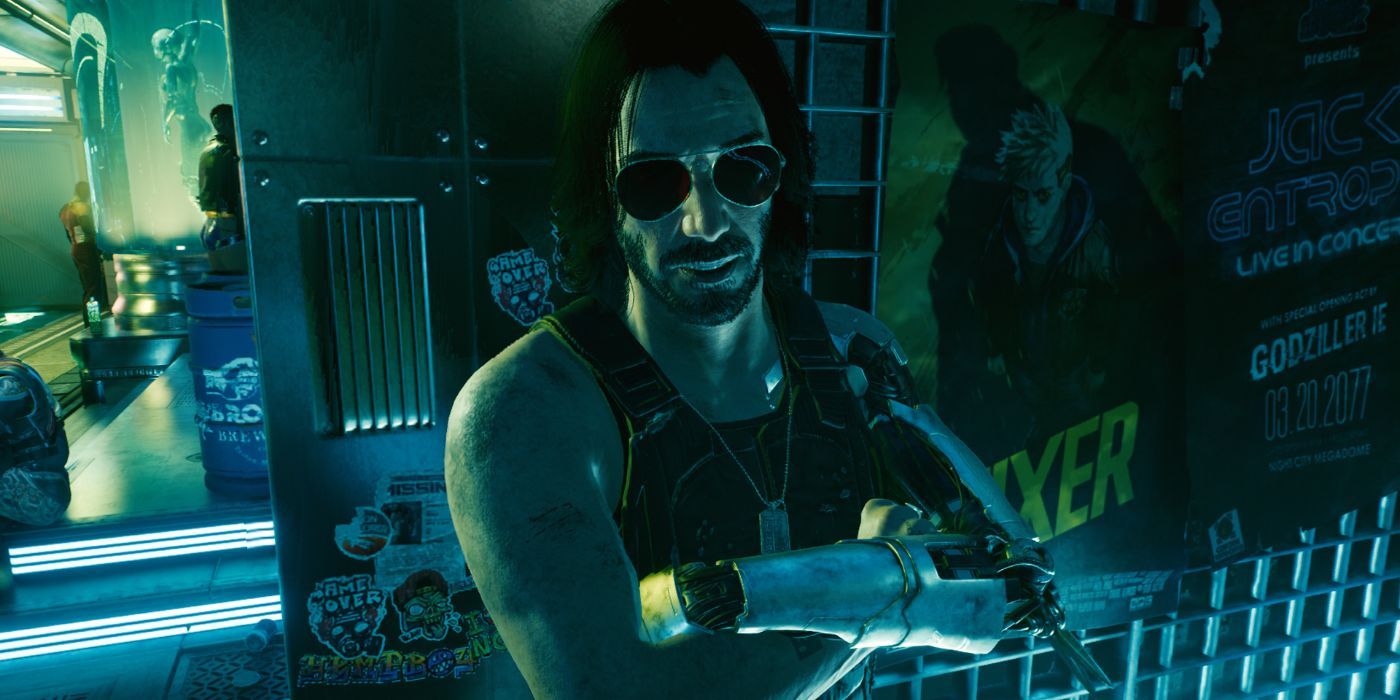 Cyberpunk 2077 screenshot of Johnny Silverhand at the Afterlife club.