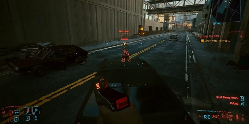 Cyberpunk 2077 Pinged Enemy Searching Behind Car