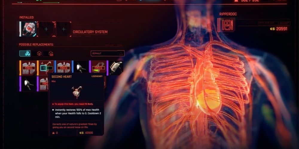 Cyberpunk 2077 Second Heart In Vendor Menu
