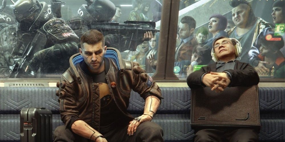 Cyberpunk 2077 V On A Subway From Trailer