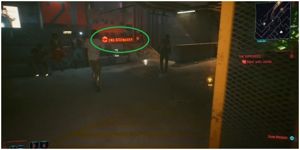 Cyberpunk 2077 View Of 2nd Amendment From V's Apartment