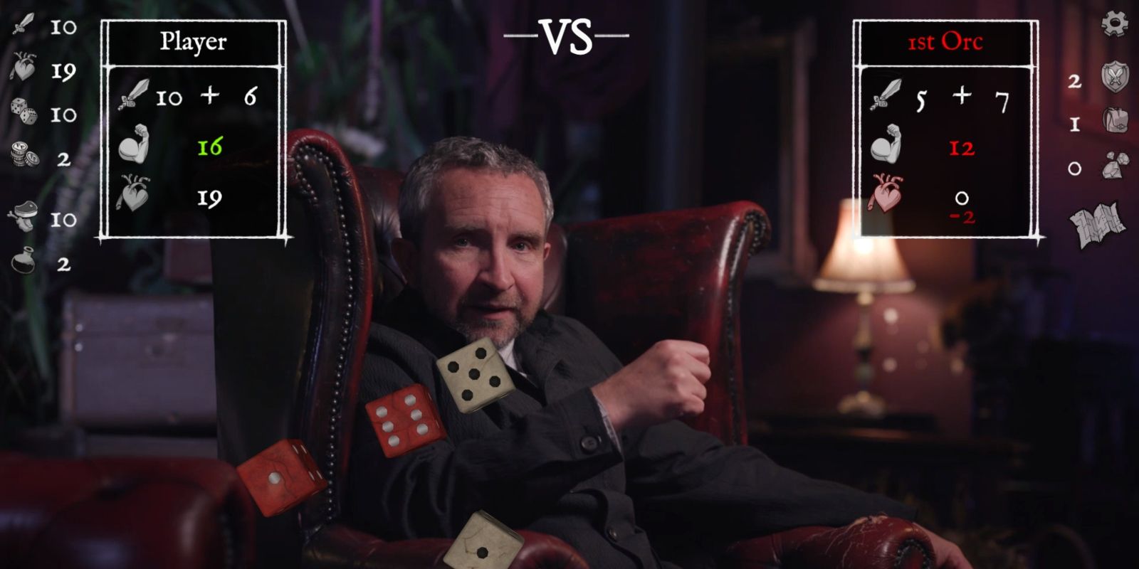 A screenshot from the game, featuring actor Eddie Marsan