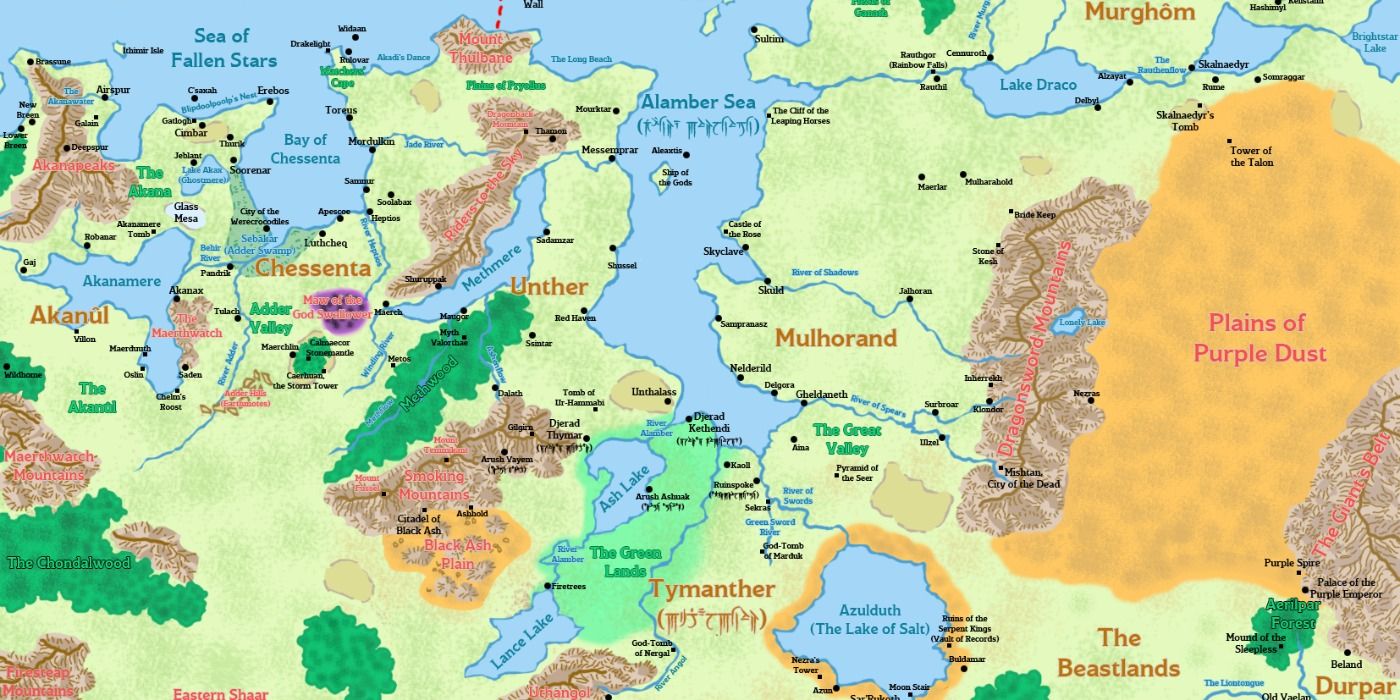 image of a map of Toril showing Mulhorand, Unther, and more