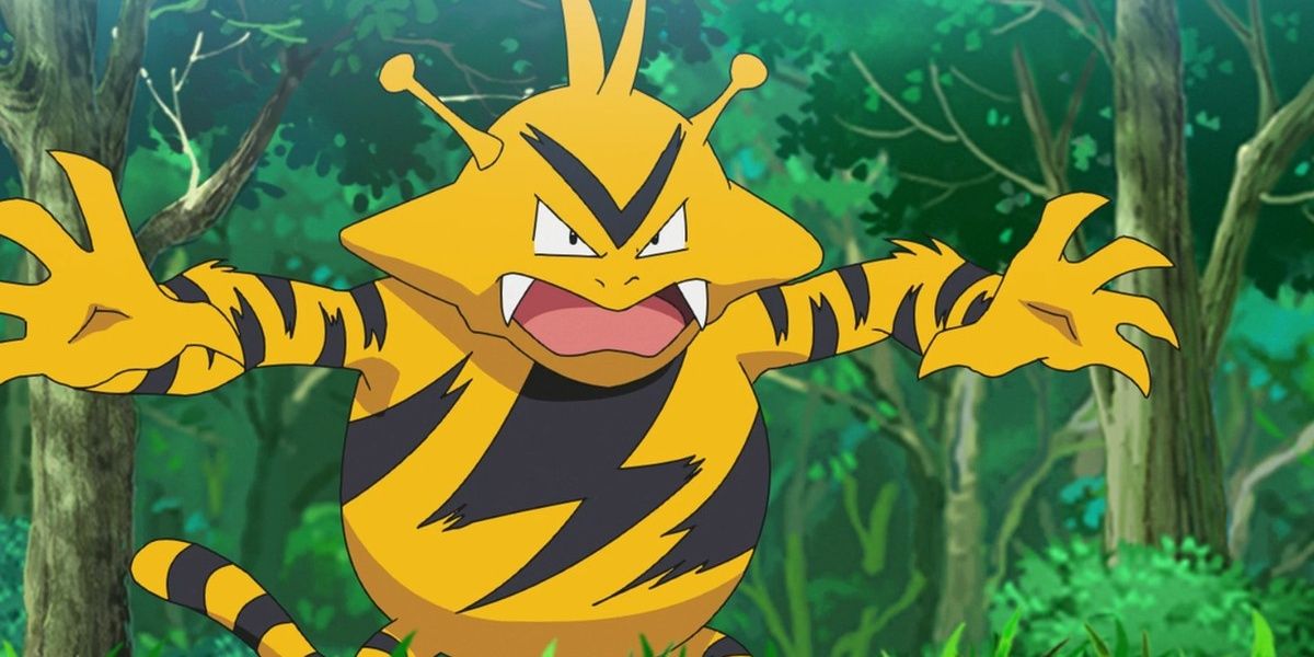 Electabuzz looking threatening in the woods