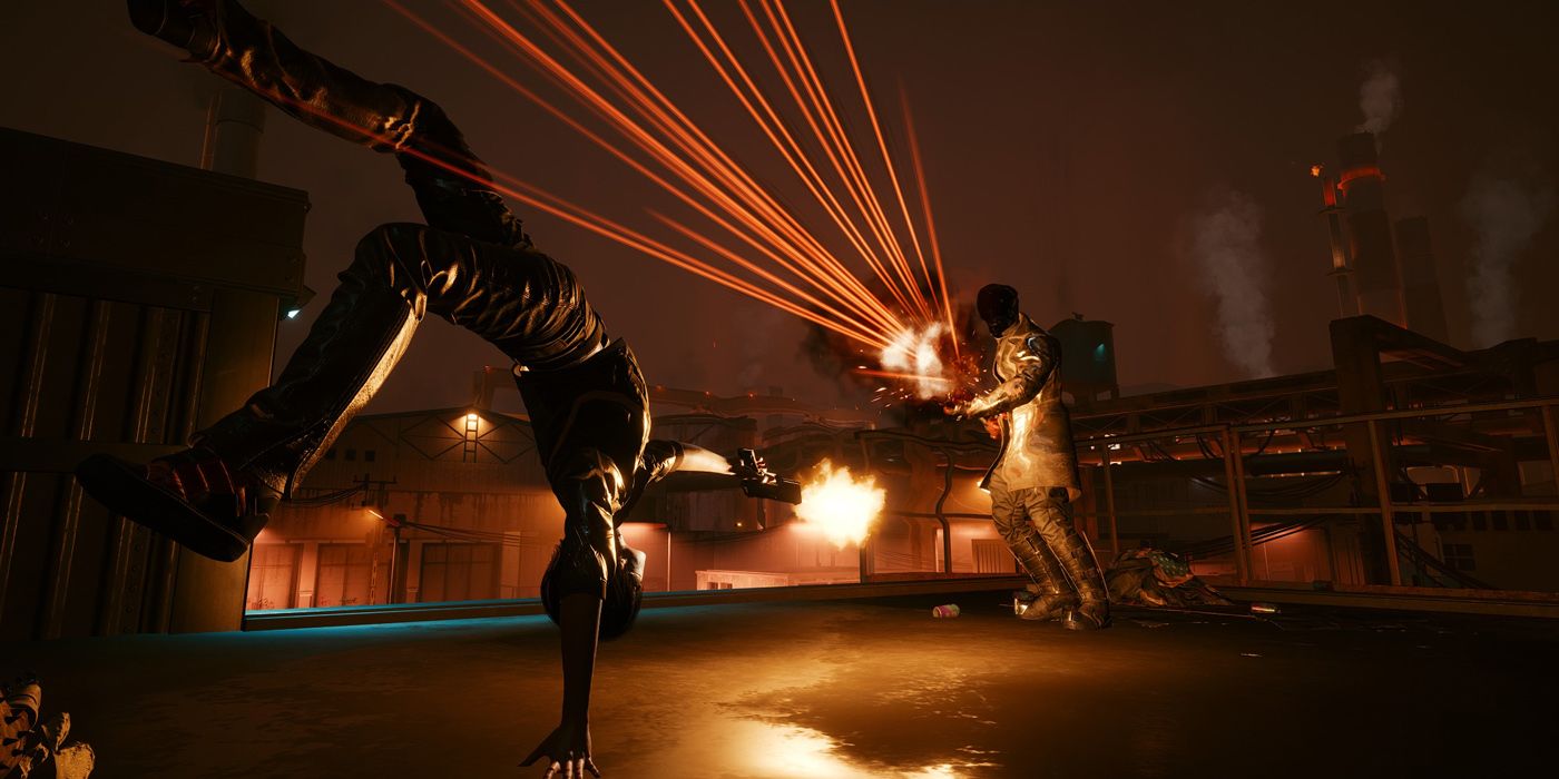 Cyberpunk 2077: V Dodging Some Bullets, Matrix-Style