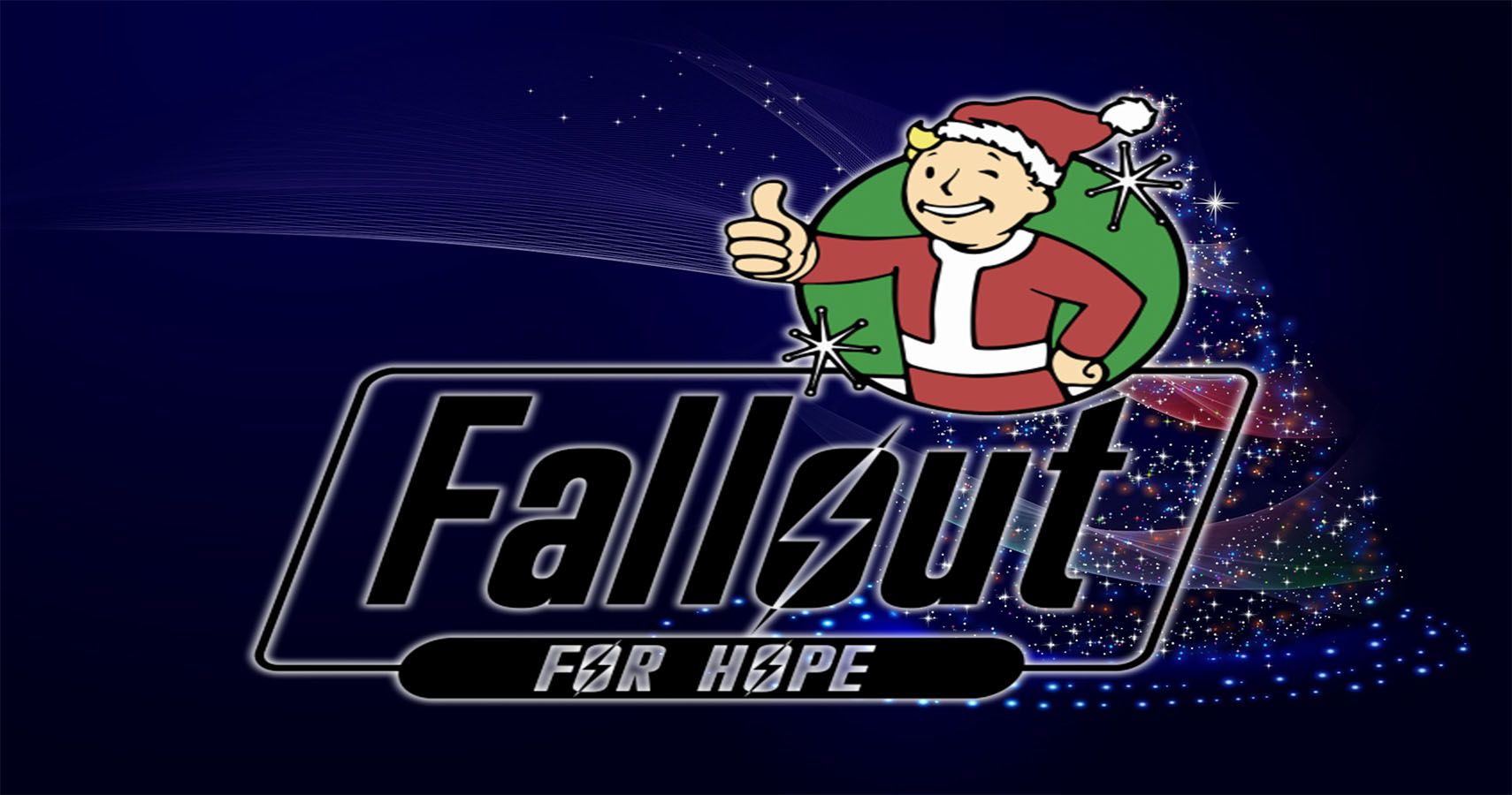 Fallout For Hope logo over stock image from Pixabay