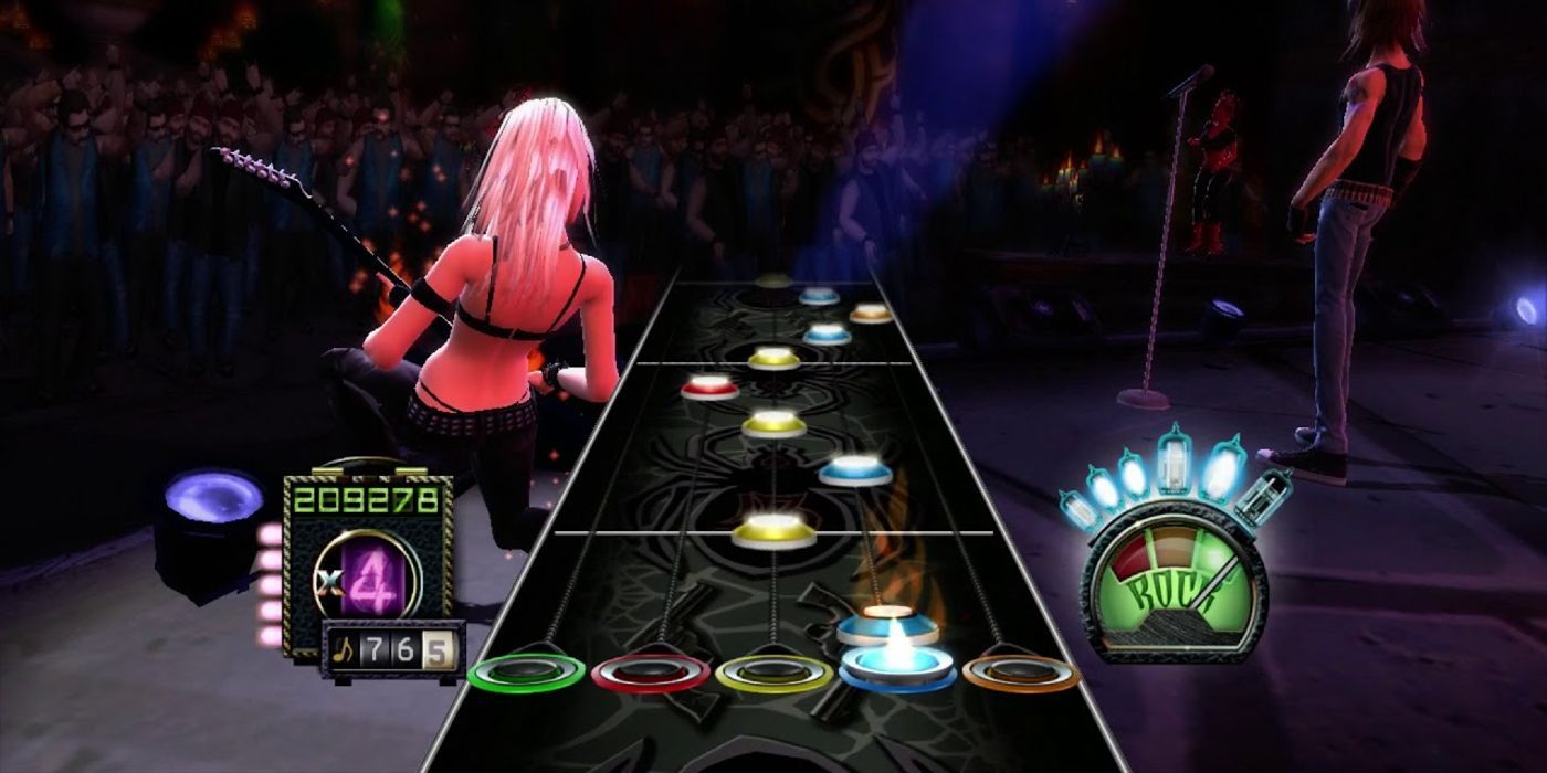 Cult of personality being played by character Pandora in Guitar Hero 3