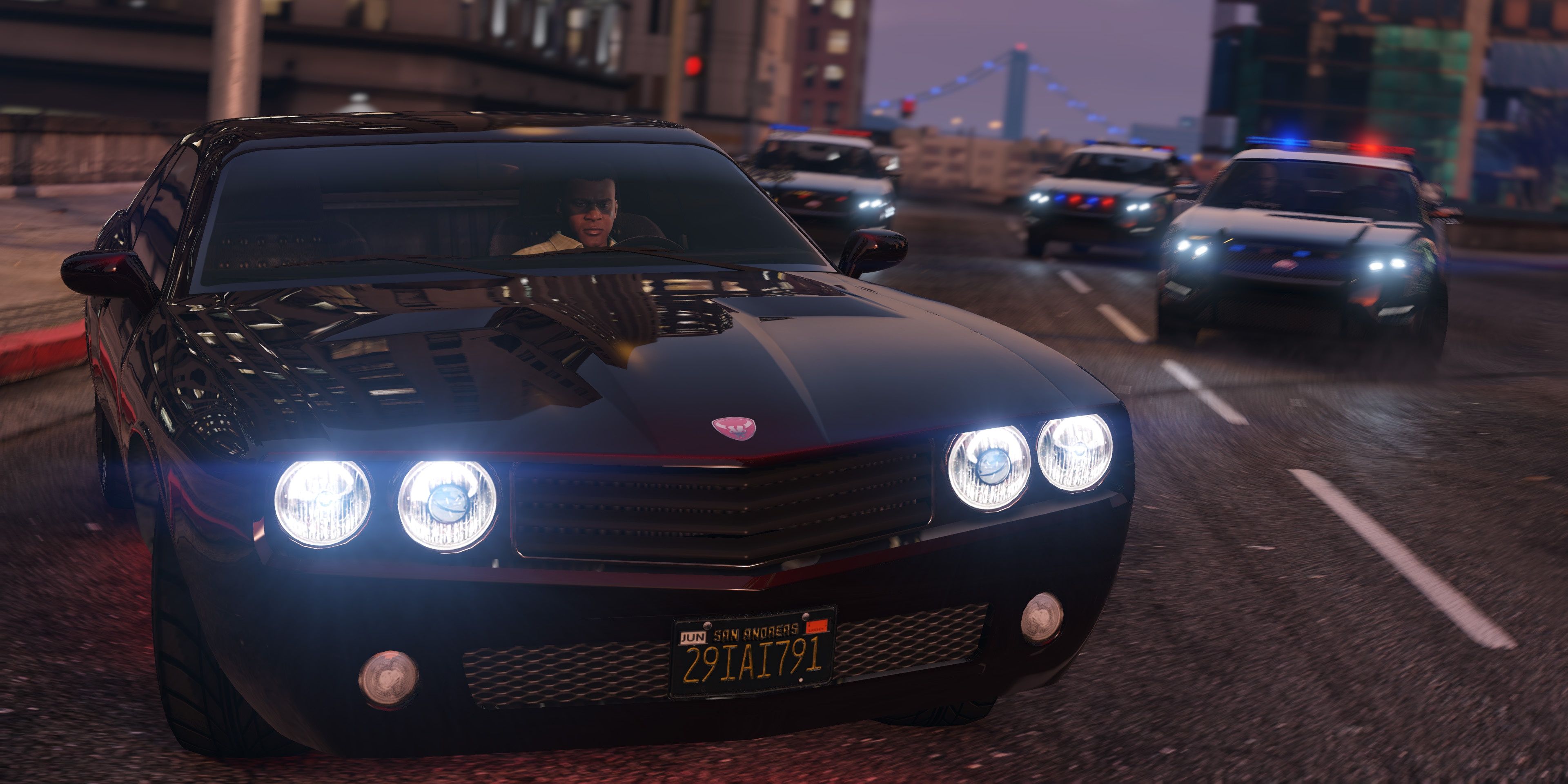 Franklin driving from cops in GTA V