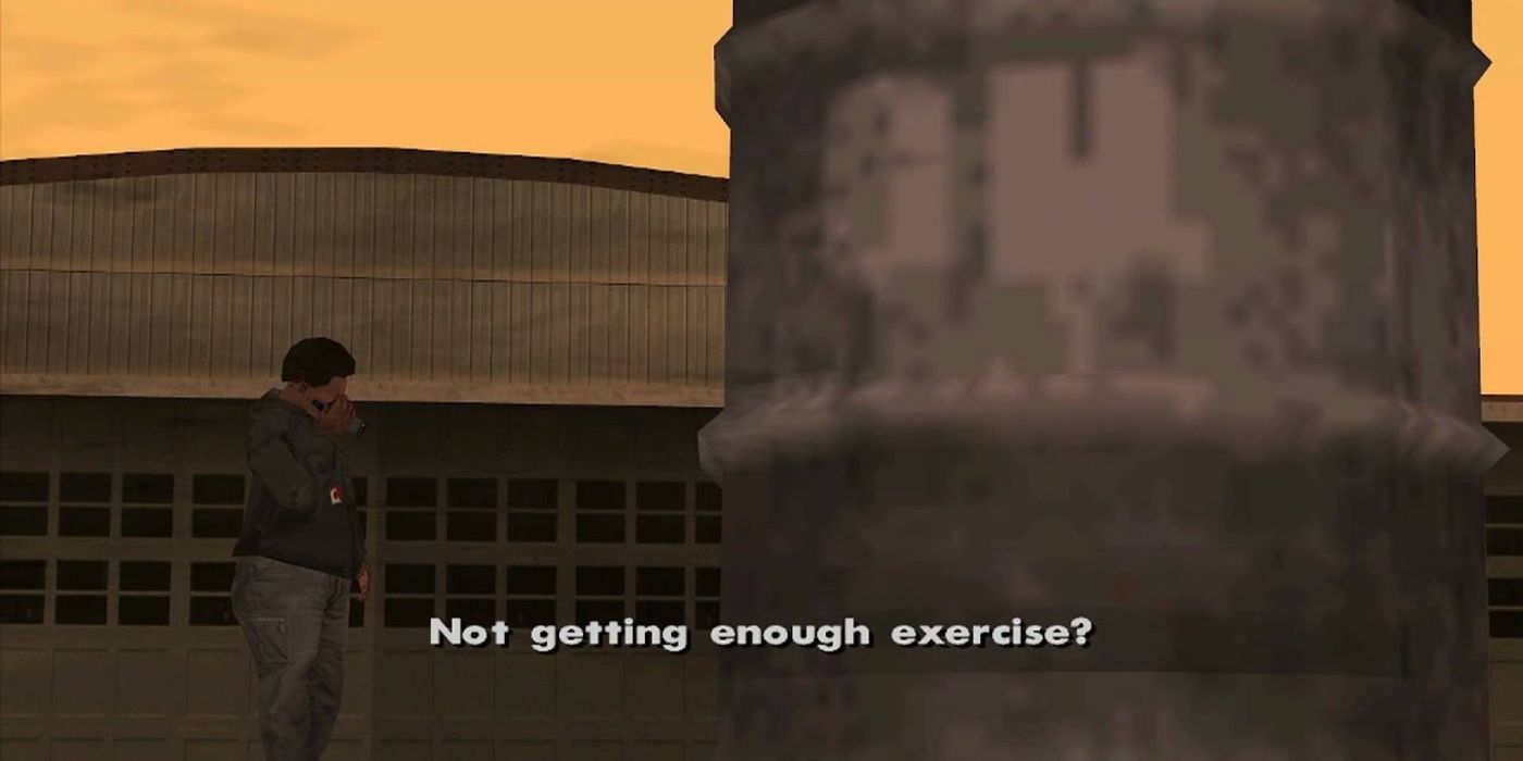 CJ being told he's too fat by Truth in GTA SA