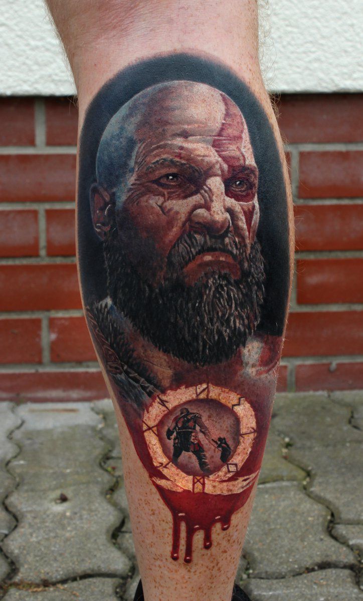 Kratos four elementh tattoo idea | TattoosAI