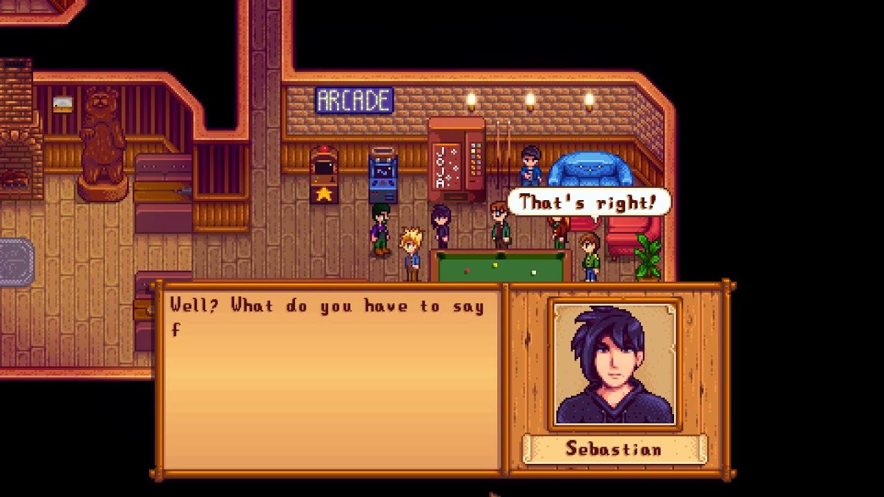 group confrontation cutscene stardew