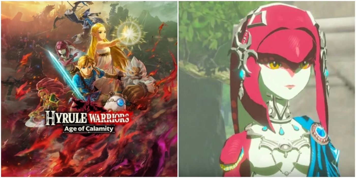 Age of Calamity cover art and Mipha in BOTW