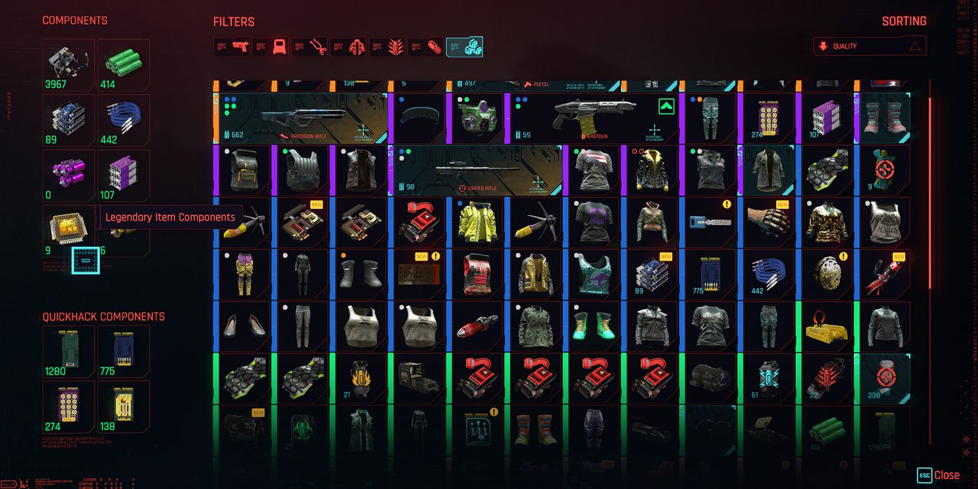 Cyberpunk 2077: How Overly Complex The Inventory Management Can Become