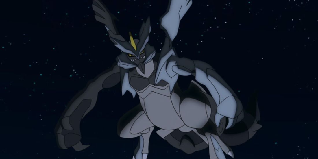 Kyurem posessing Zekrom in the Pokemon anime