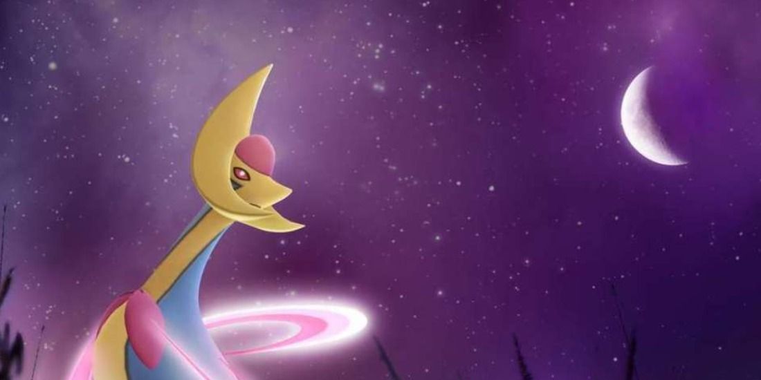 Cresselia looking at the moon from Pokemon Go