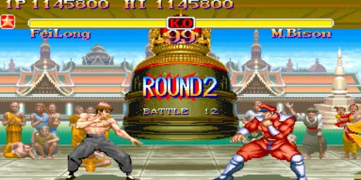 Fei Long fights M. Bison in Super Street Fighter 2