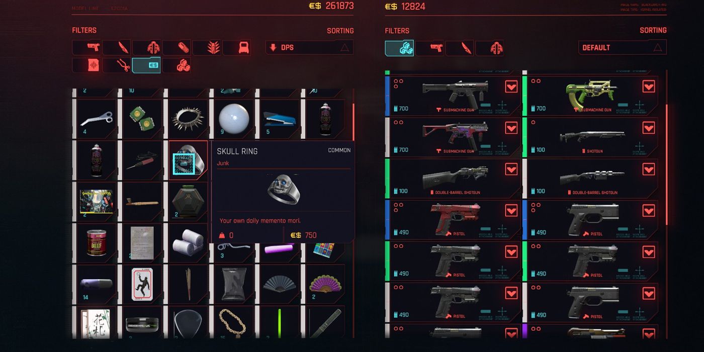 Cyberpunk 2077: The &quot;Junk&quot; Tab In V's Inventory
