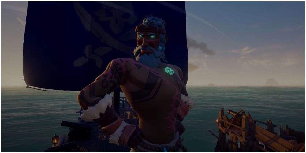 Sea Of Thieves Legendary Curse Displayed On A Pirate On The Hull