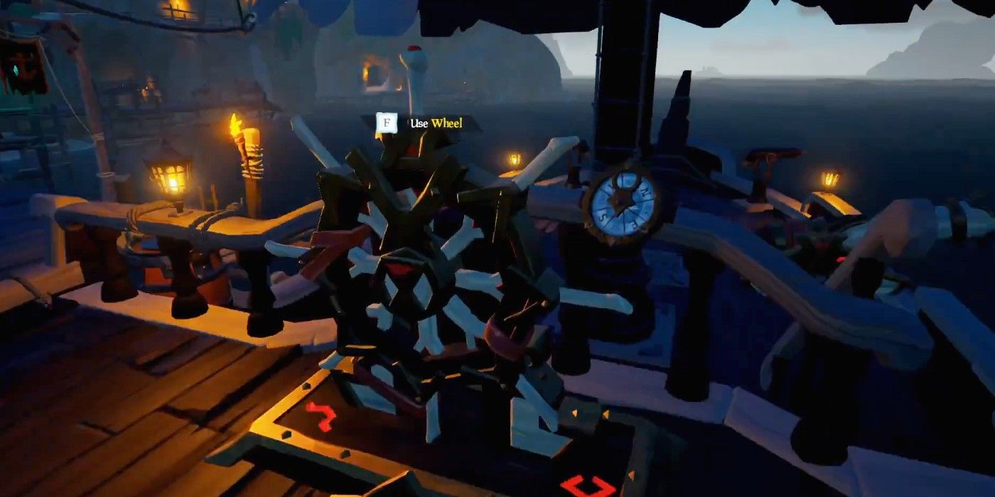 Sea of Thieves Reaper's Bone Wheel grab wheel prompt on ship