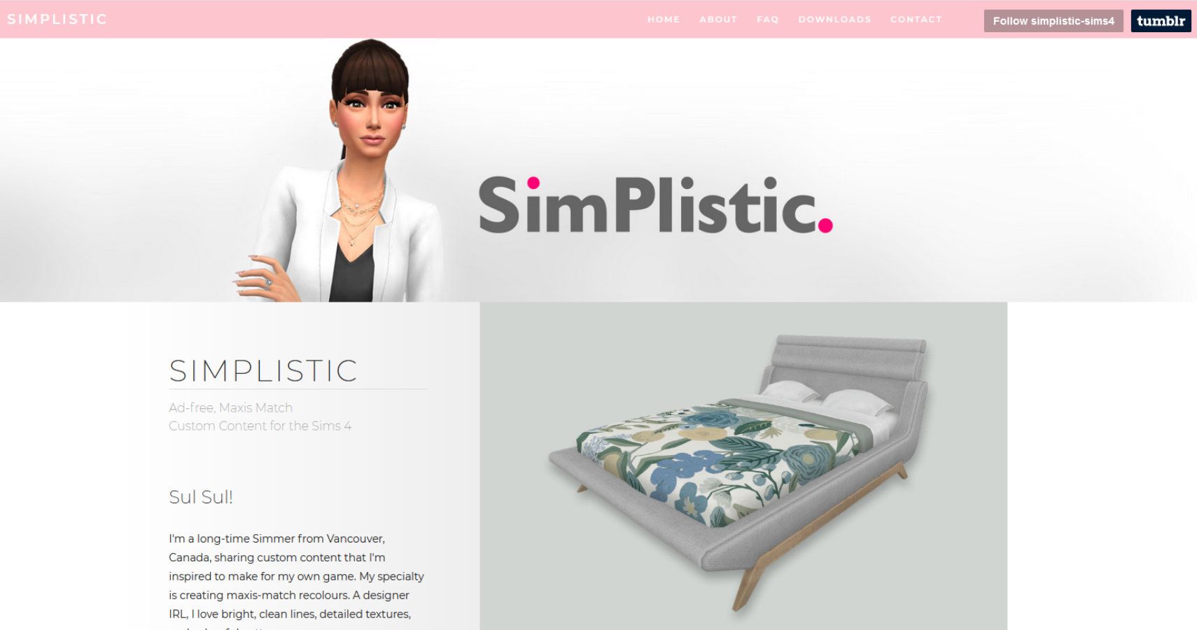 Simplistics blog screenshot