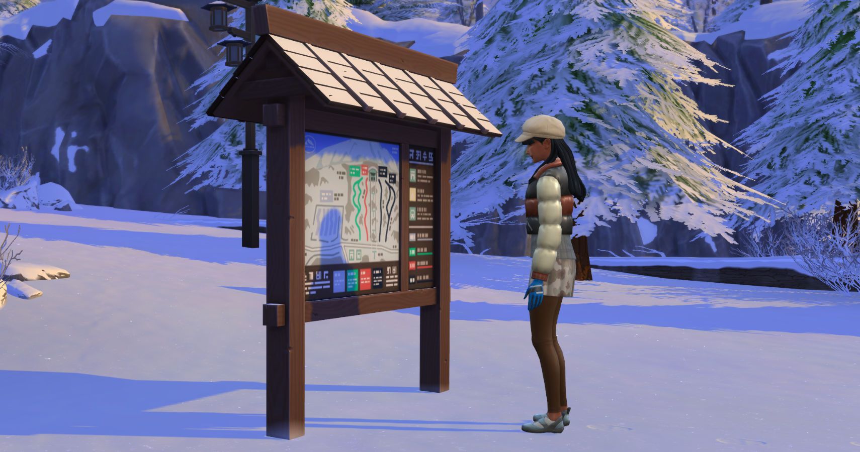 A sim checking the noticeboard